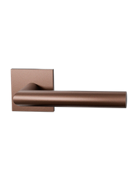Deurkrukset Entree L-haaks model (vierkant rozet) - Bronze blend