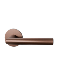 Deurkrukset Entree L-haaks model (rond rozet) - Bronze blend